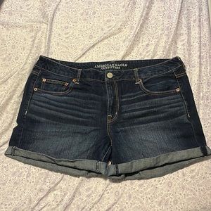 American Eagle Dark Wash Midi Shorts